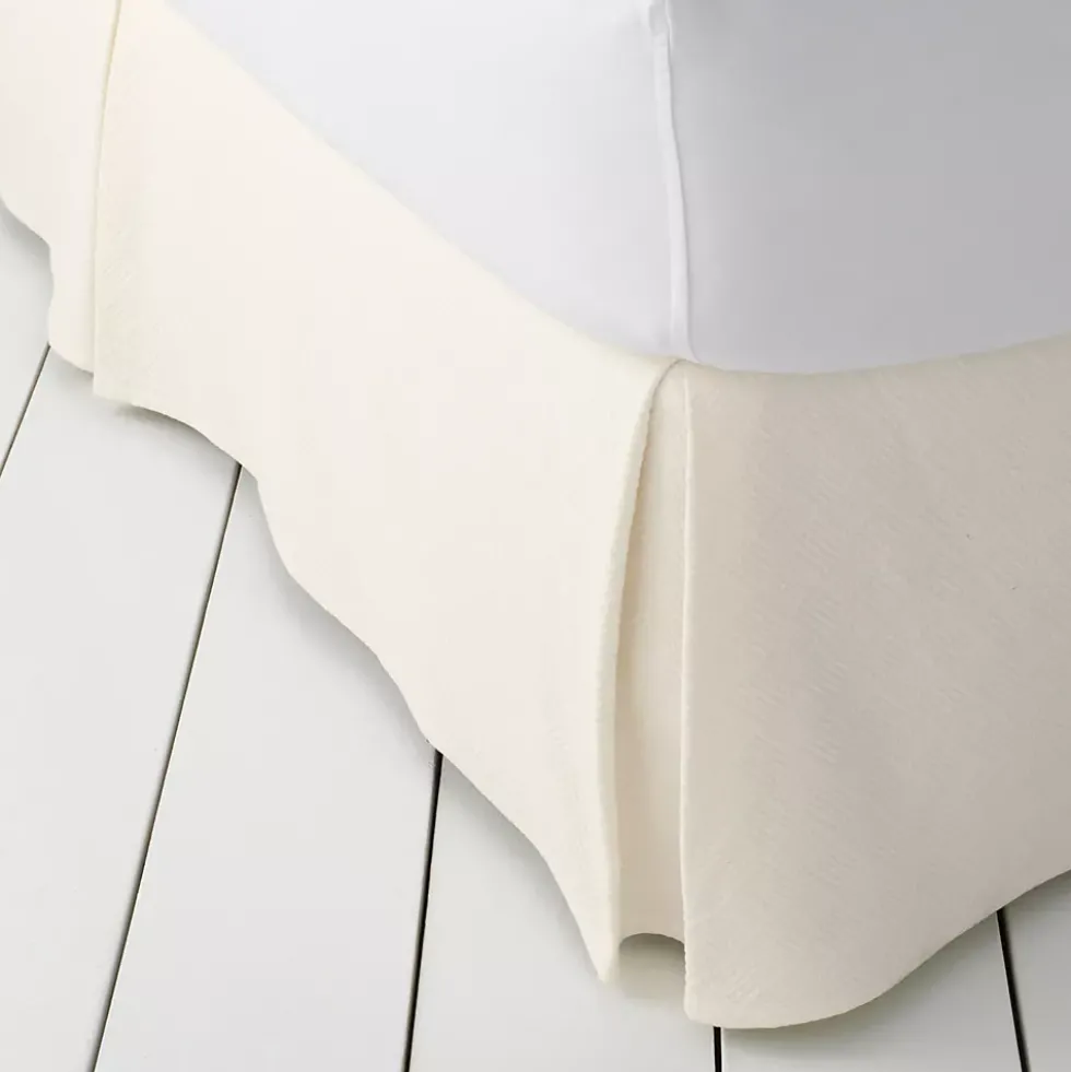 Basketweave Cotton Matelasse Bedskirt