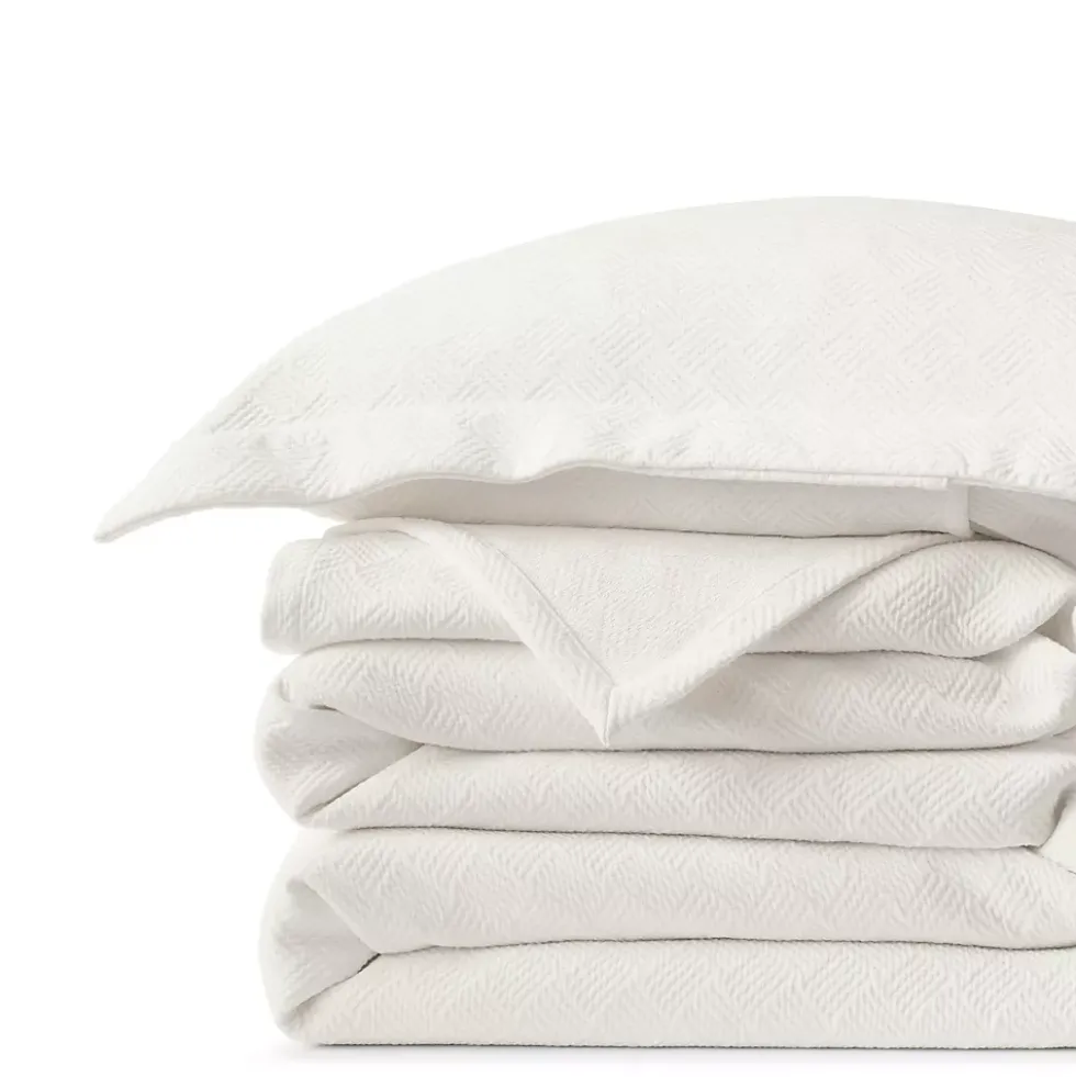 Basketweave Cotton Matelasse Coverlet