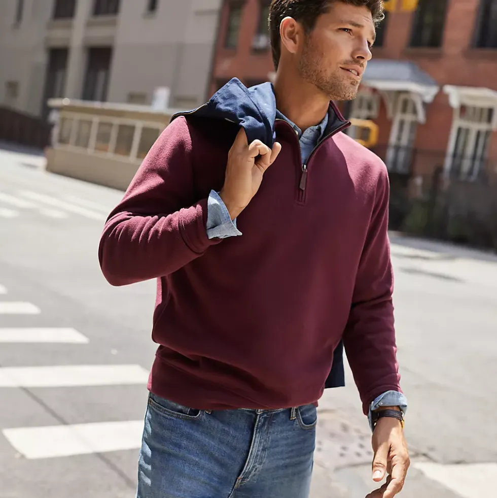 Bedford Rib Quarter Zip Pullover Sweater