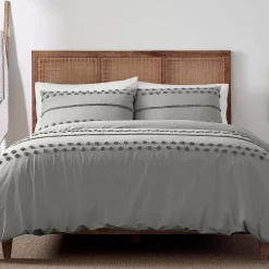 Blue Loom Hazel Textured Cotton Duvet Cover Set
