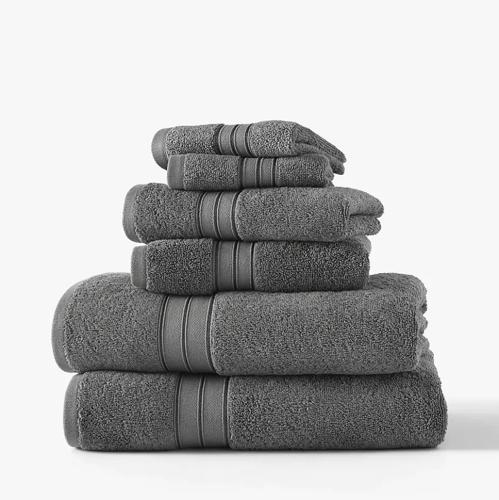 Blue Loom Liam Odor Resistant Cotton 6 Piece Bath Towel Set