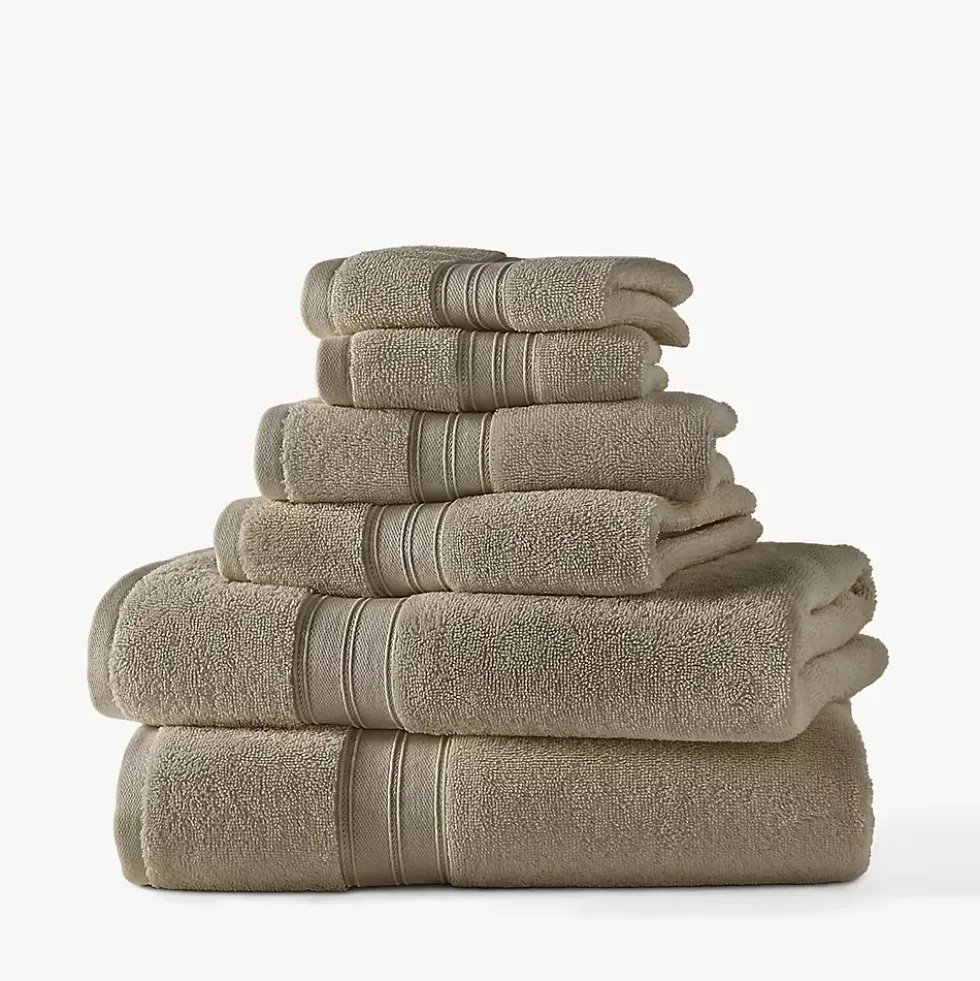 Blue Loom Liam Odor Resistant Cotton 6 Piece Bath Towel Set