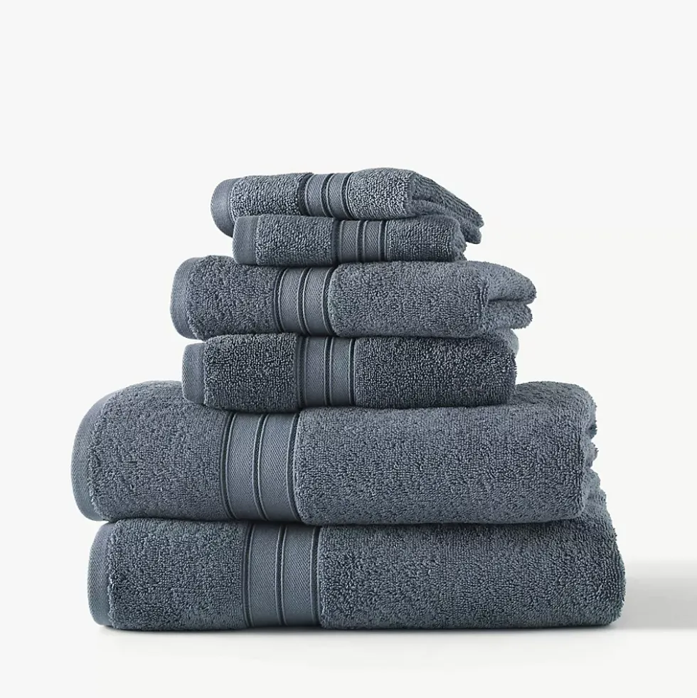 Blue Loom Liam Odor Resistant Cotton 6 Piece Bath Towel Set
