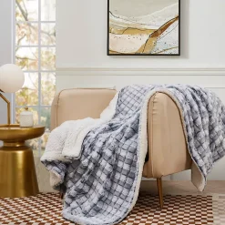 Blue Ridge Home Fashions MicroMink Sherpa Reversible Throw Blanket