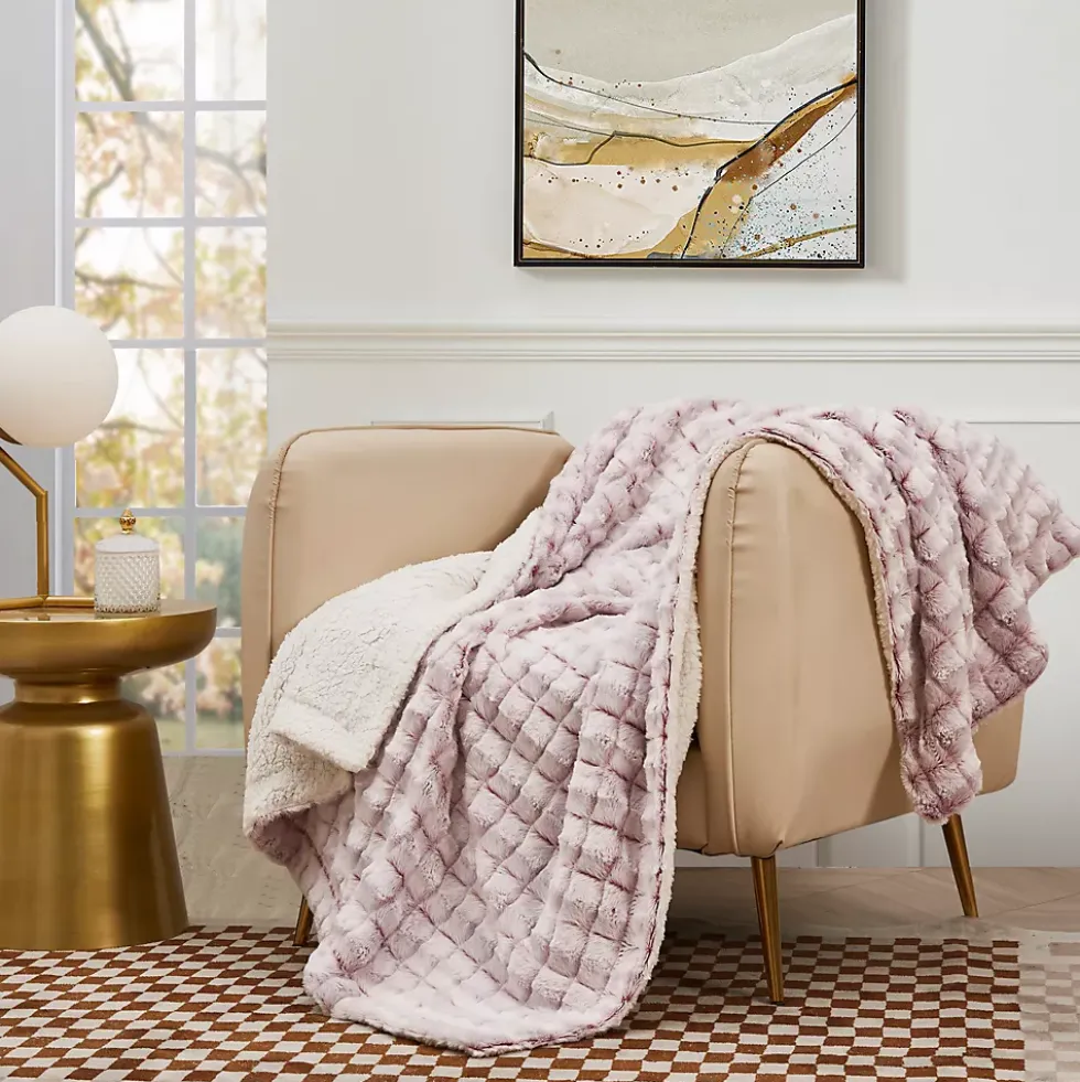 Blue Ridge Home Fashions MicroMink Sherpa Reversible Throw Blanket