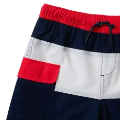 Boys Chlorine Resistant Colorblock Hydroliner Board Swim Trunks