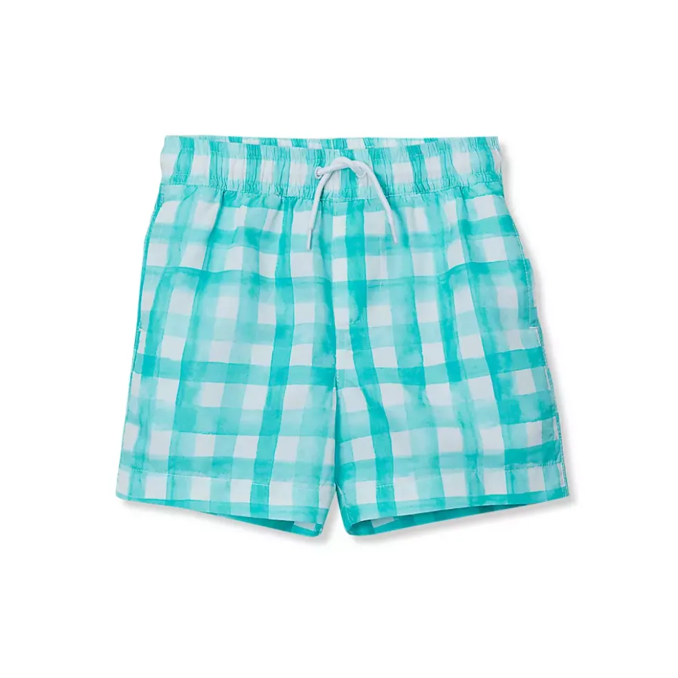 Boys Chlorine Resistant 5in Swim Trunks with Mesh Liner