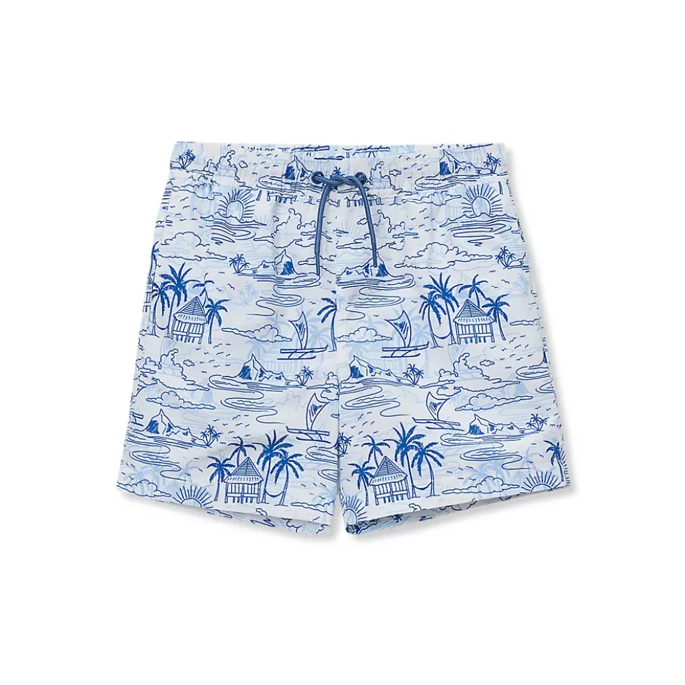 Boys Chlorine Resistant 5in Swim Trunks with Mesh Liner