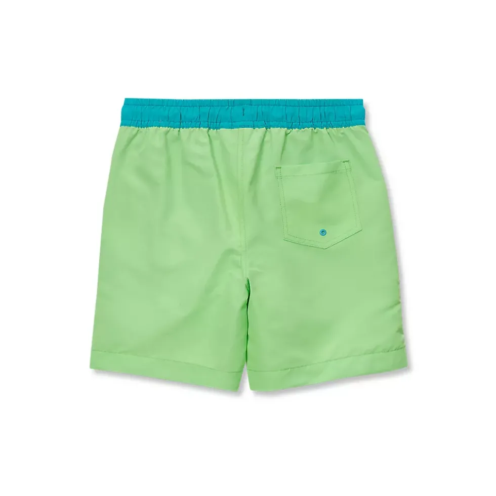 Boys Chlorine Resistant 5in Swim Trunks with Mesh Liner