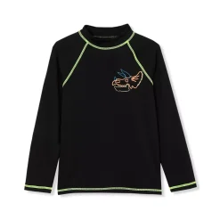 Boys Chlorine Resistant Long Sleeve Mock Neck UPF 50 Rash Guard