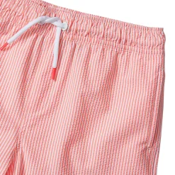 Boys Chlorine Resistant Seersucker Swim Trunks with Mesh Liner