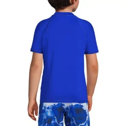 Boys Chlorine Resistant Short Sleeve Crew Neck UPF 50 Rash Guard