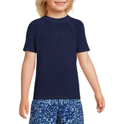 Boys Chlorine Resistant Short Sleeve Crew Neck UPF 50 Rash Guard