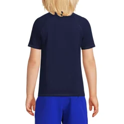 Boys Chlorine Resistant Short Sleeve Crew Neck UPF 50 Rash Guard