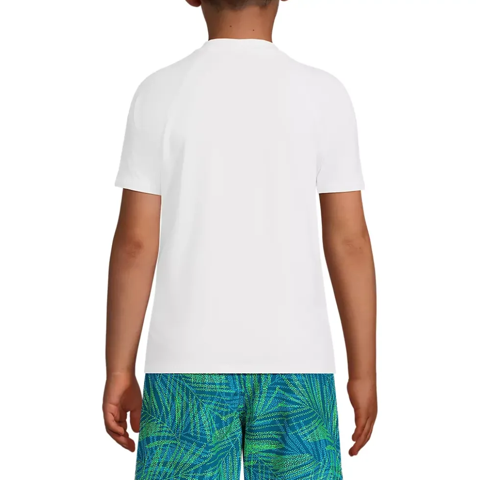 Boys Chlorine Resistant Short Sleeve Crew Neck UPF 50 Rash Guard