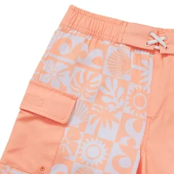 Boys Chlorine Resistant Stretch Printed Hydroliner Board Swim Trunks
