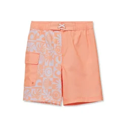 Boys Chlorine Resistant Stretch Printed Hydroliner Board Swim Trunks