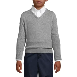 Boys Cotton Modal Fine Gauge V-neck Sweater