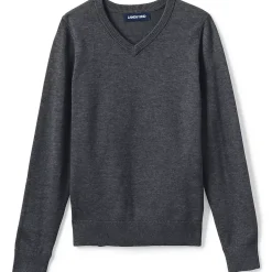 Boys Cotton Modal Fine Gauge V-neck Sweater