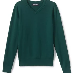 Boys Cotton Modal Fine Gauge V-neck Sweater
