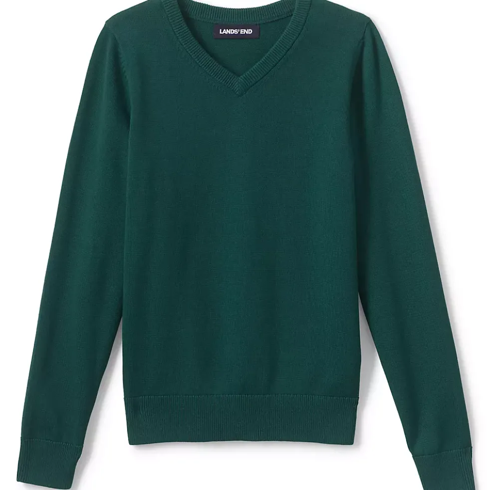 Boys Cotton Modal Fine Gauge V-neck Sweater