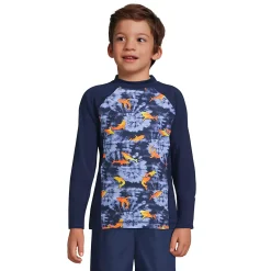 Boys Husky Mock Neck Long Sleeve UPF 50 Swim Rash Guard