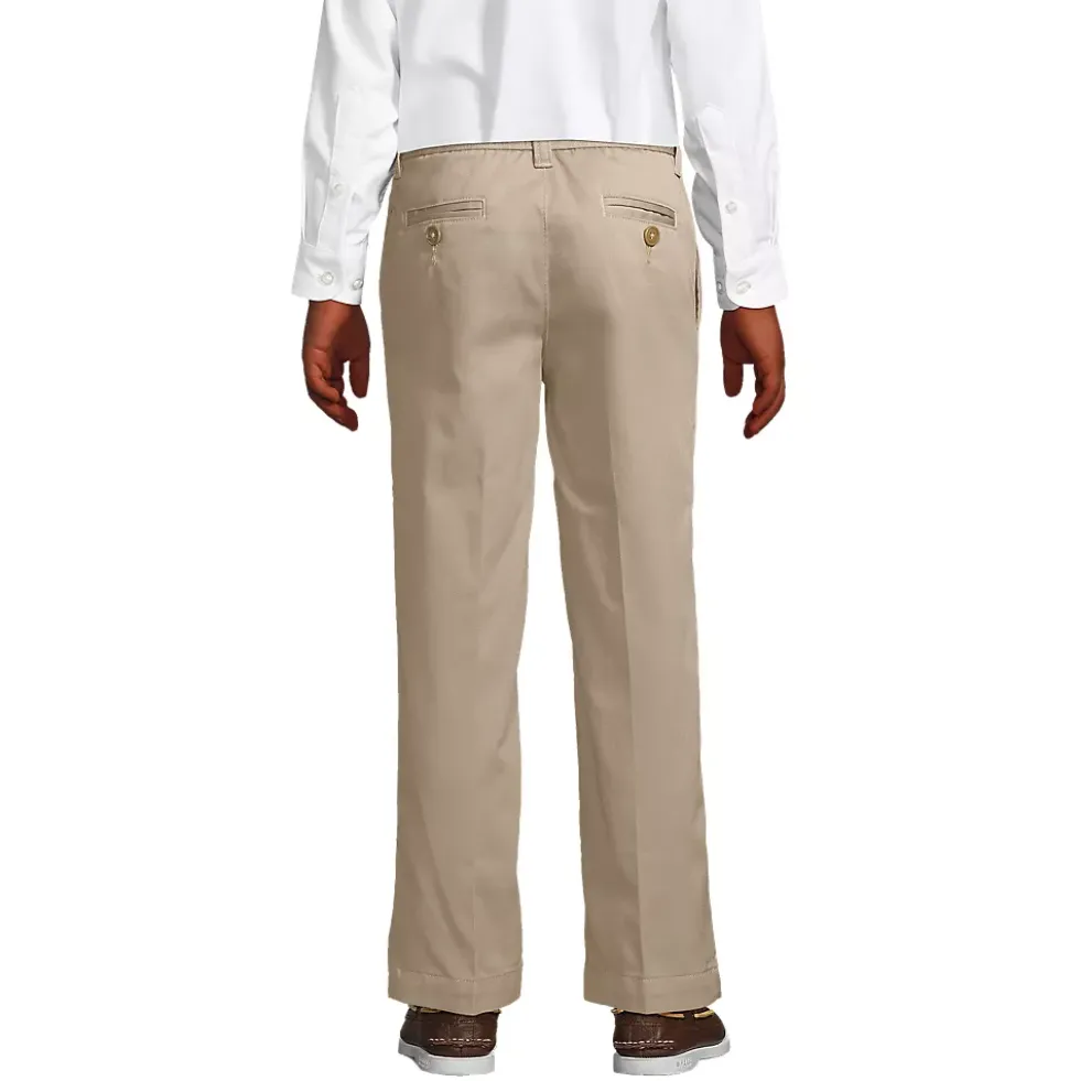 Boys Iron Knee Blend Plain Front Chino Pants
