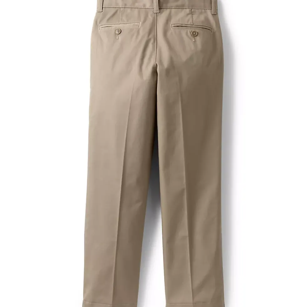 Boys Iron Knee Blend Plain Front Chino Pants