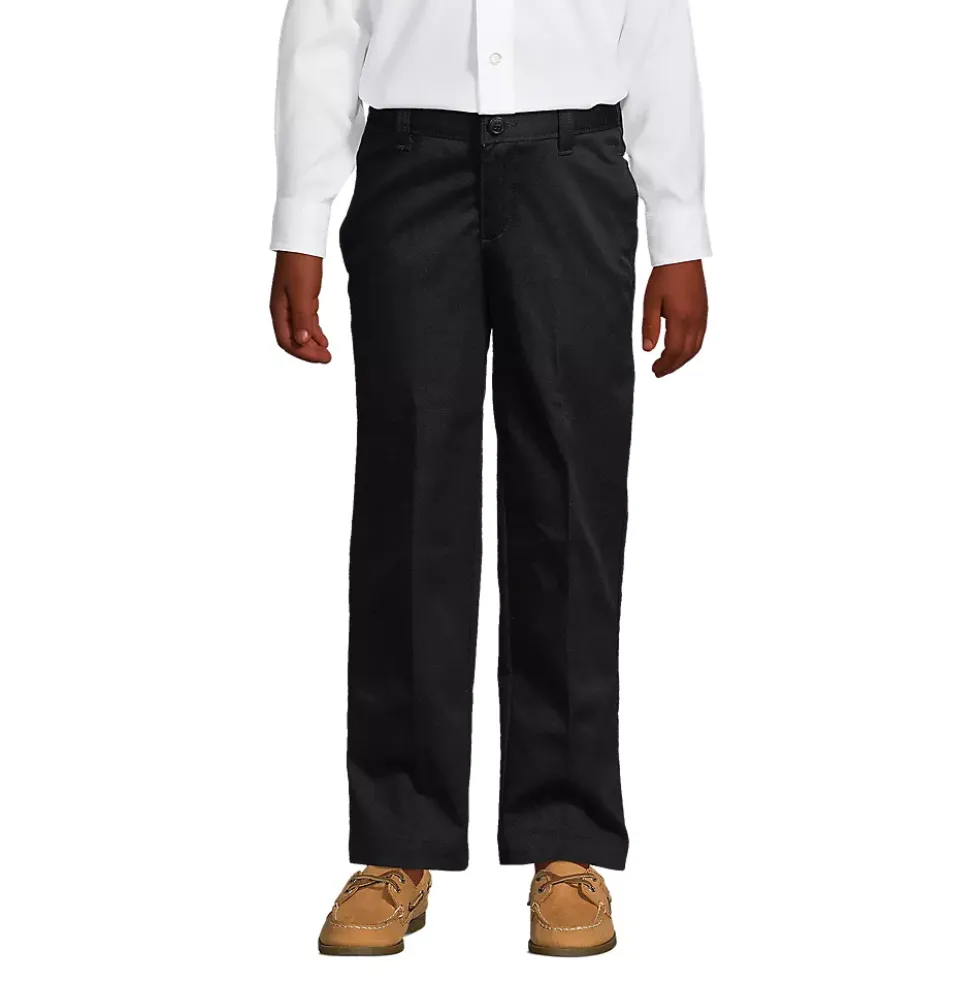 Boys Iron Knee Blend Plain Front Chino Pants