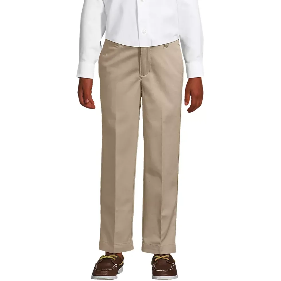 Boys Iron Knee Blend Plain Front Chino Pants