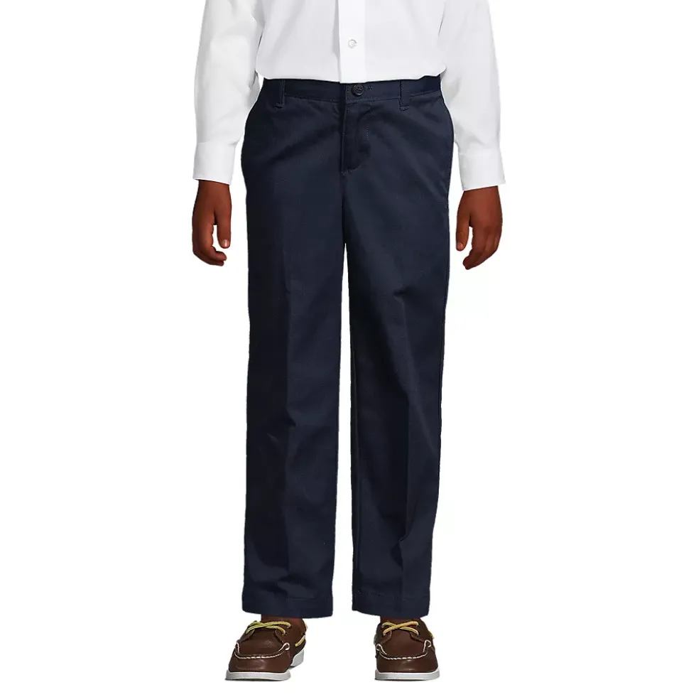 Boys Iron Knee Blend Plain Front Chino Pants