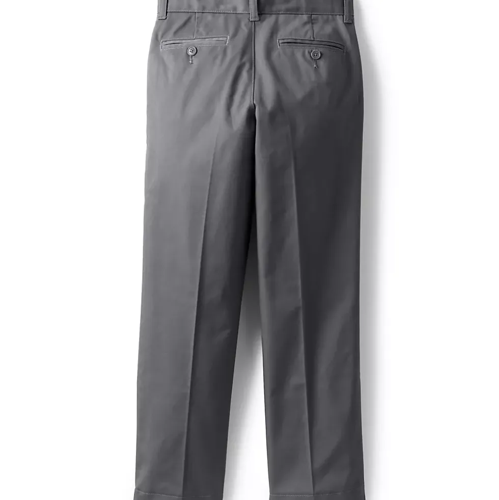 Boys Iron Knee Blend Plain Front Chino Pants