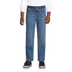 Boys Iron Knee Stretch Pull On Denim Jeans