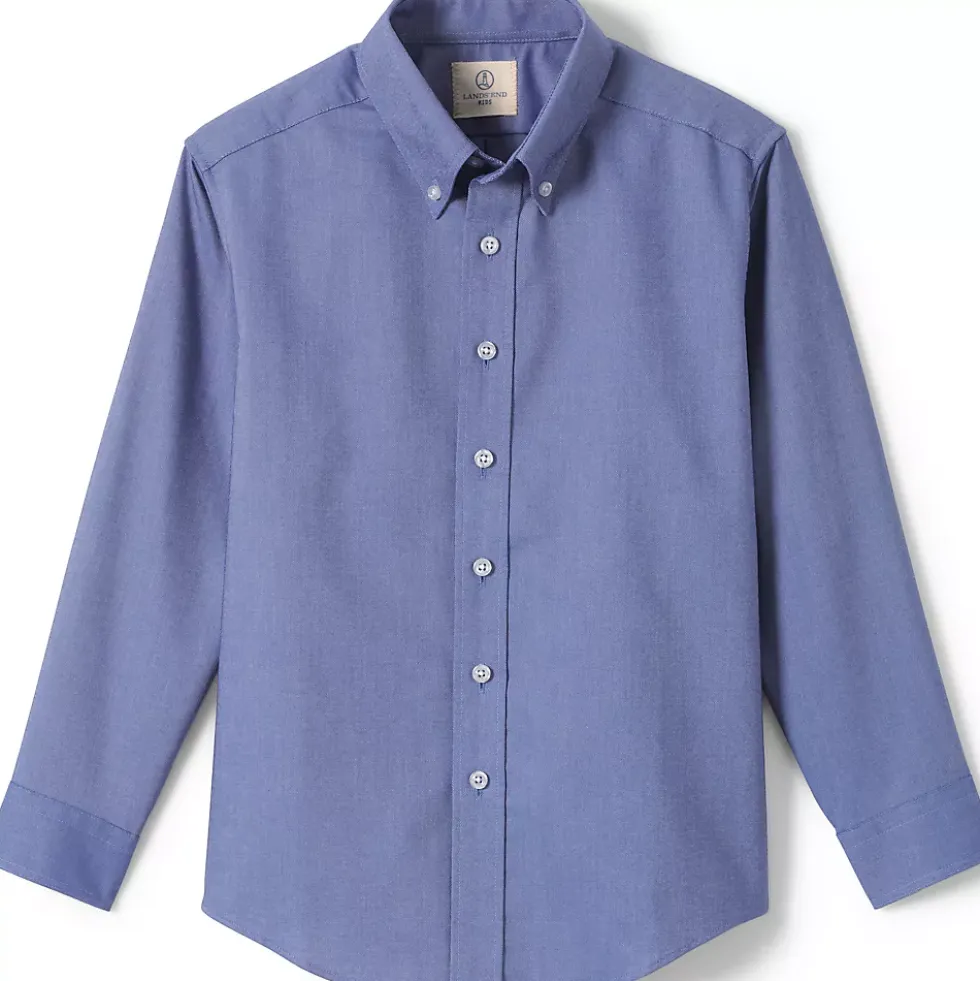 Boys Long Sleeve Solid Oxford Dress Shirt
