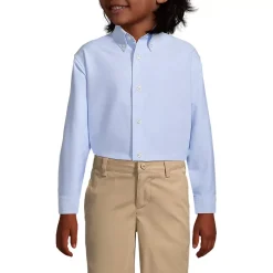 Boys Long Sleeve Solid Oxford Dress Shirt