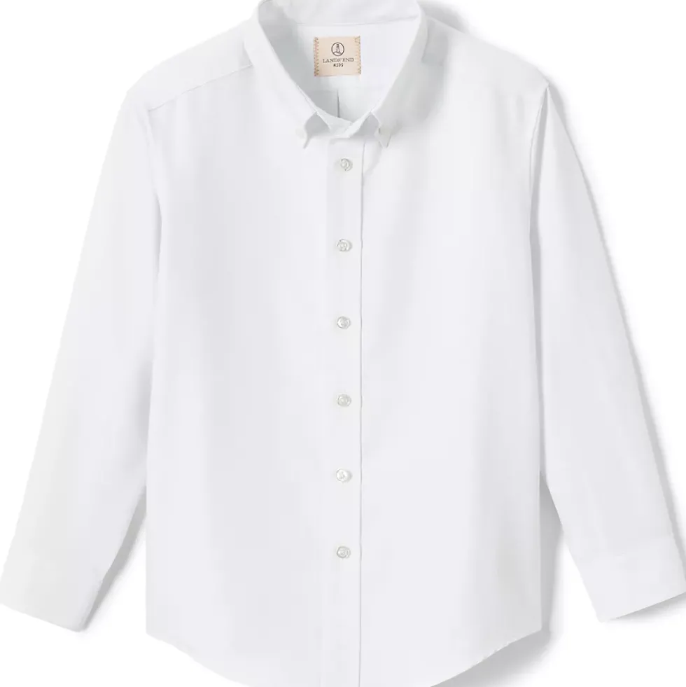 Boys Long Sleeve Solid Oxford Dress Shirt