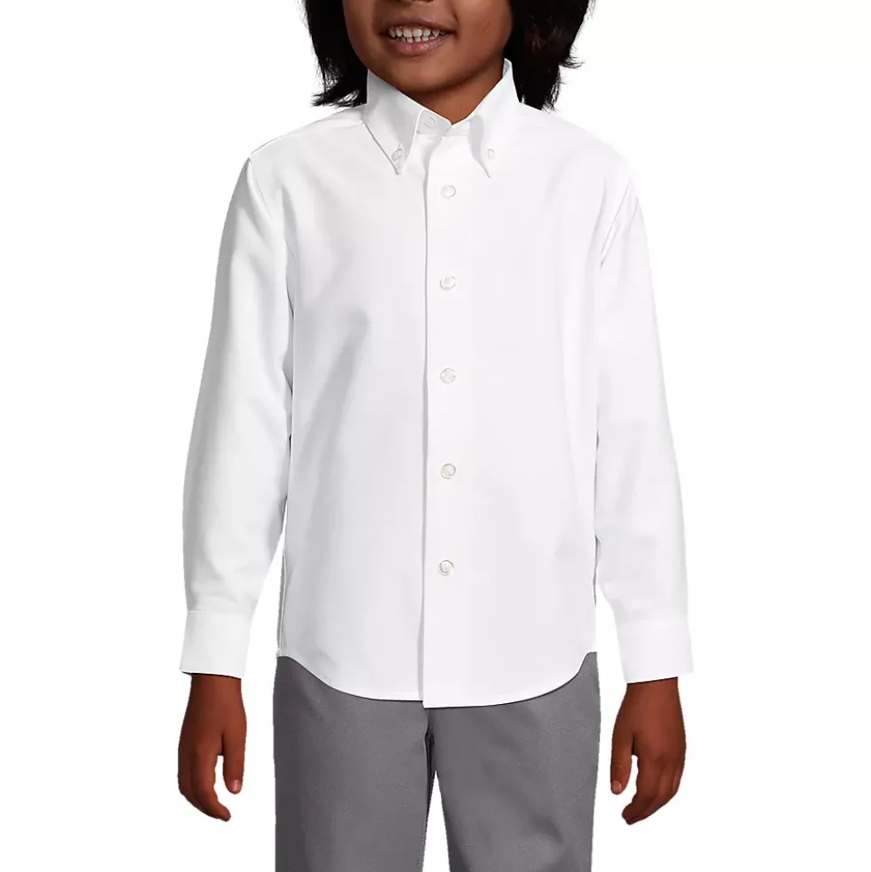 Boys Long Sleeve Solid Oxford Dress Shirt