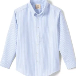 Boys Long Sleeve Stripe Oxford Dress Shirt