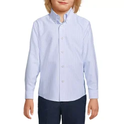 Boys Long Sleeve Stripe Oxford Dress Shirt
