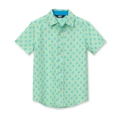 Boys Short Sleeve Button Down Performance Shirt