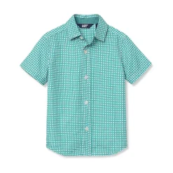 Boys Short Sleeve Button Down Performance Shirt