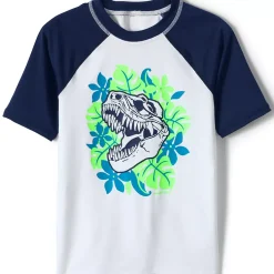 Boys Short Sleeve Crew Neck Graphic UPF 50 Swim Rash Guard