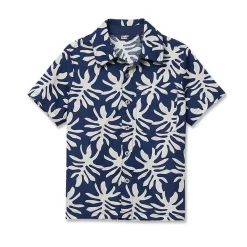 Boys Short Sleeve Linen Slub Button Down Shirt