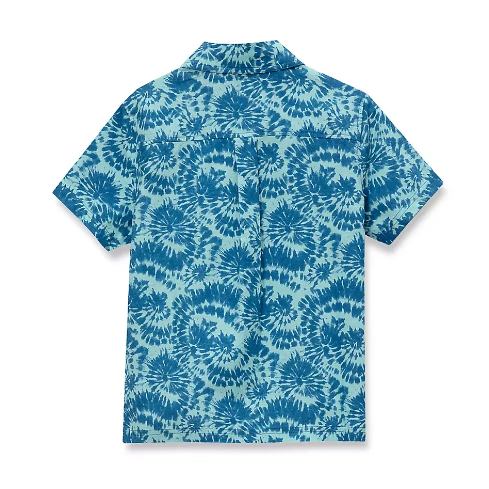 Boys Short Sleeve Linen Slub Button Down Shirt