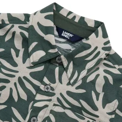 Boys Short Sleeve Linen Slub Button Down Shirt