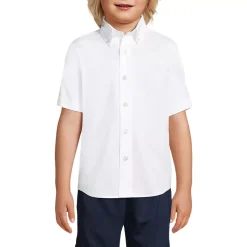 Boys Short Sleeve No Iron Pinpoint Dress Shirt