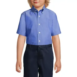 Boys Short Sleeve No Iron Pinpoint Dress Shirt