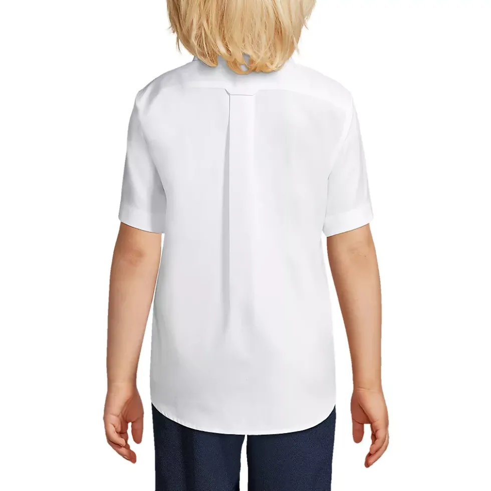 Boys Short Sleeve No Iron Pinpoint Dress Shirt