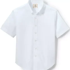 Boys Short Sleeve No Iron Pinpoint Dress Shirt