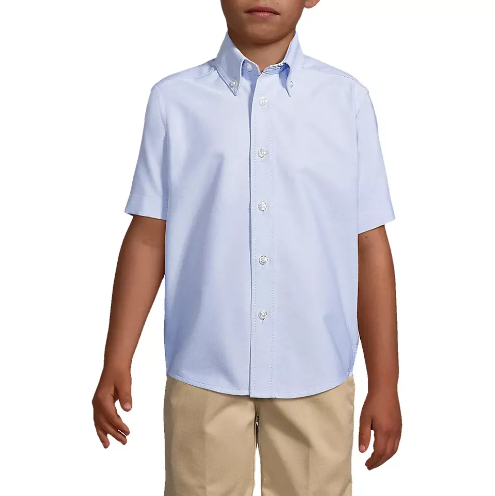 Boys Short Sleeve Oxford Dress Shirt